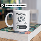 Bowling Tasse Bowling is Calling, lustiger Spruch für Bowler – Weiß [farbe:weiß]