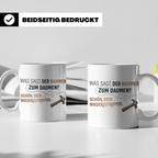 Handwerker Witz Tasse Hammer Daumen Spruch | Lustige Kaffeet – Weiß [farbe:weiß]