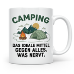 Camping Tasse mit Spruch 'Mittel gegen alles was nervt' | Ge – Weiß [farbe:weiß]