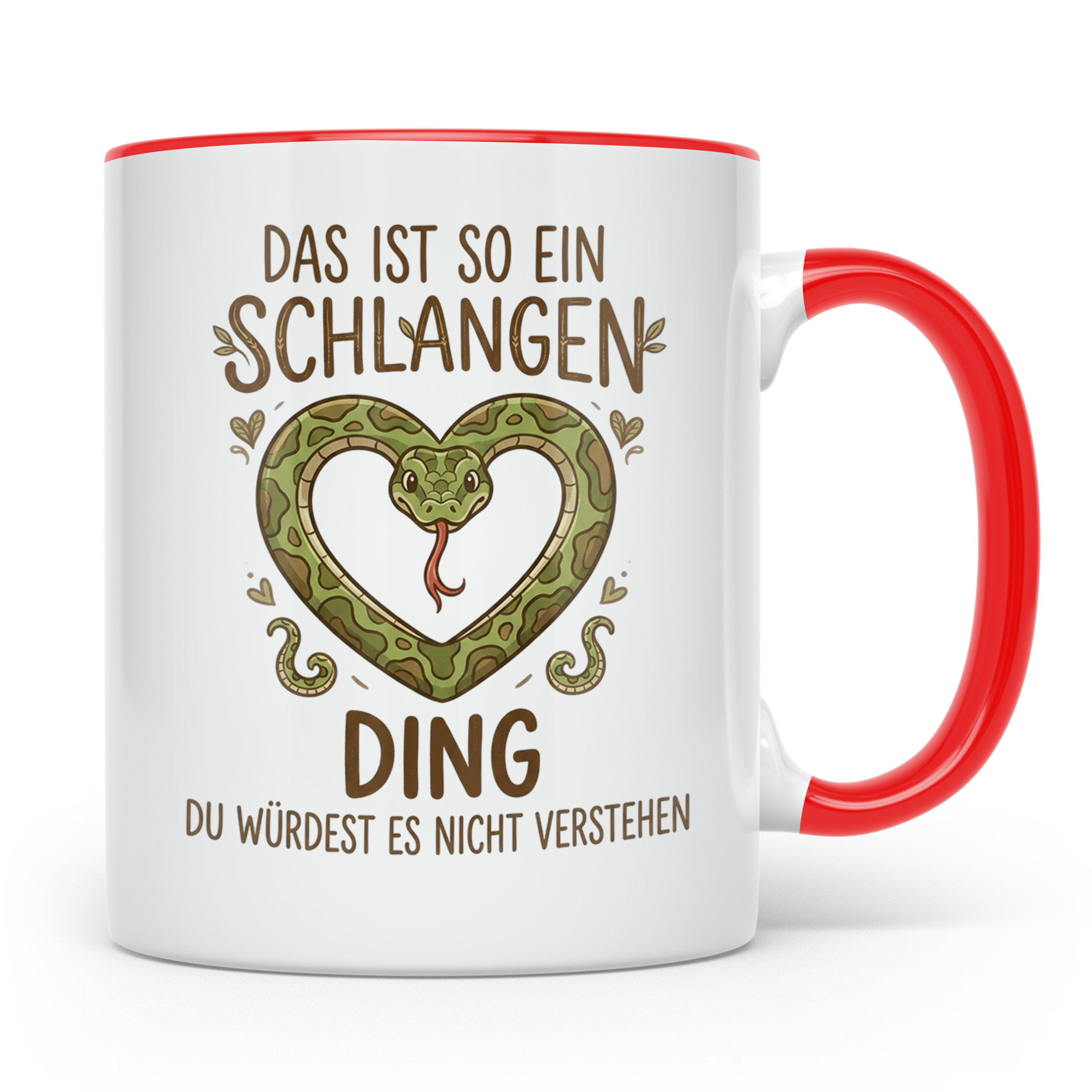 Schlangen Tasse mit Spruch, Geschenk für Schlangenhalter & T – Rot [farbe:rot]