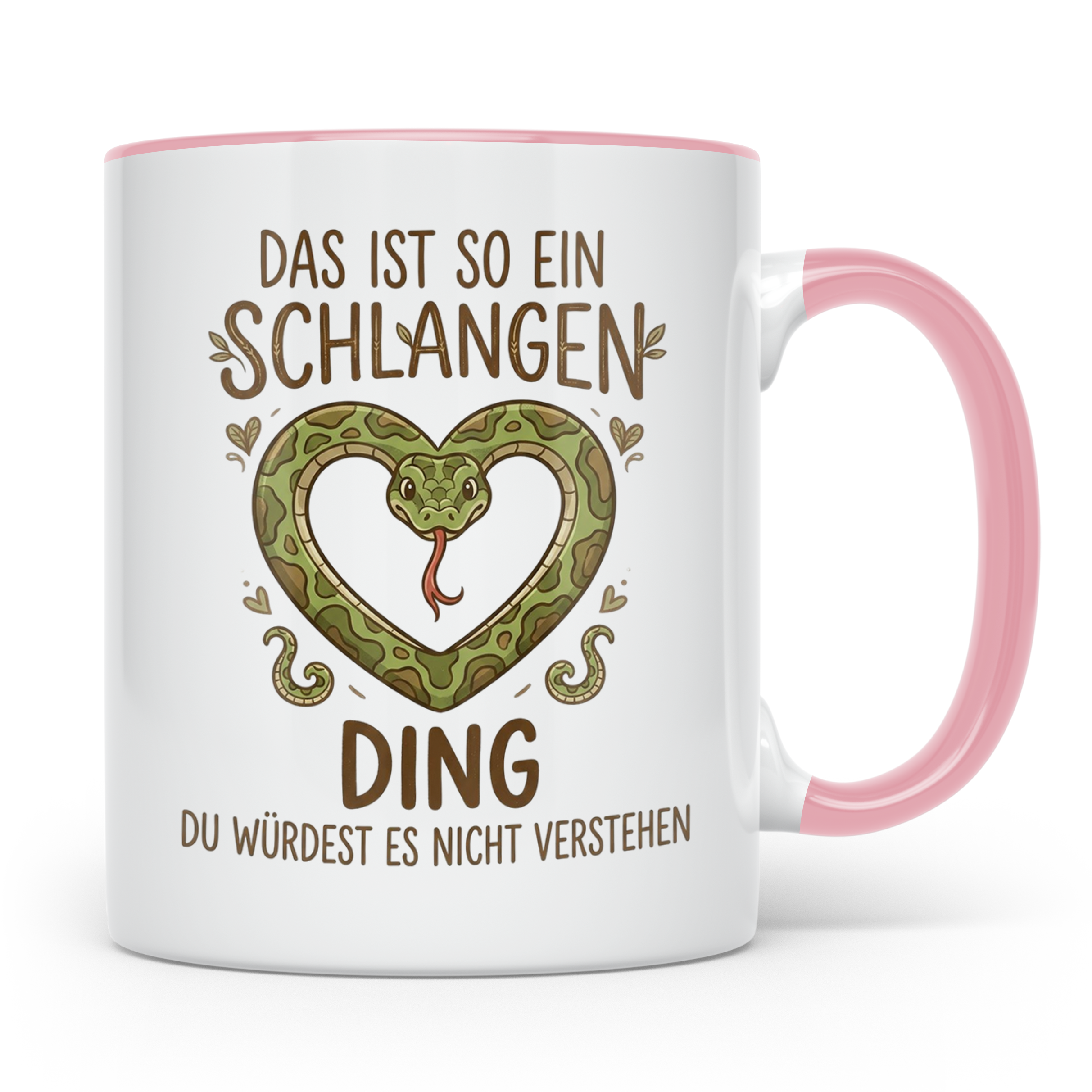 Schlangen Tasse mit Spruch, Geschenk für Schlangenhalter & T – Rosa [farbe:rosa]