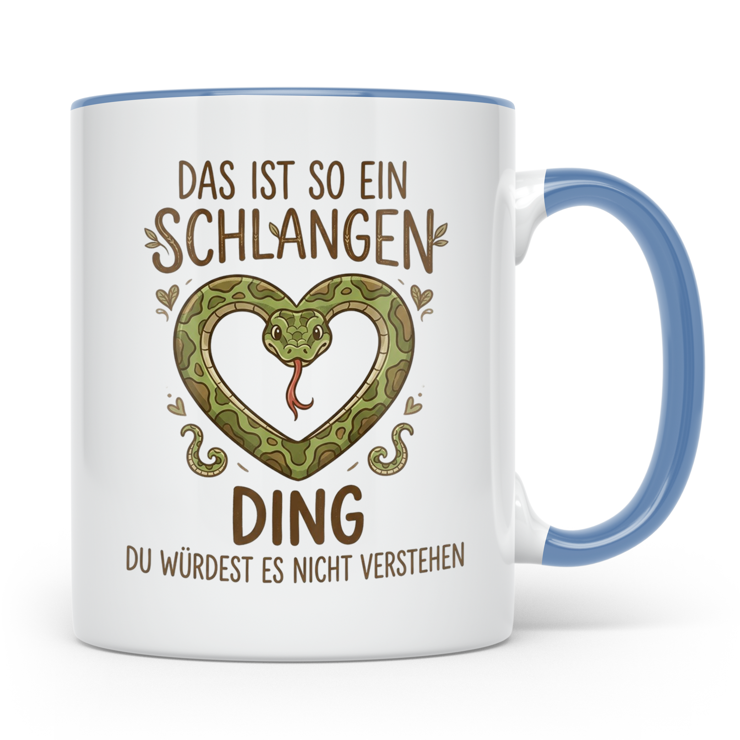 Schlangen Tasse mit Spruch, Geschenk für Schlangenhalter & T – Blau [farbe:blau]