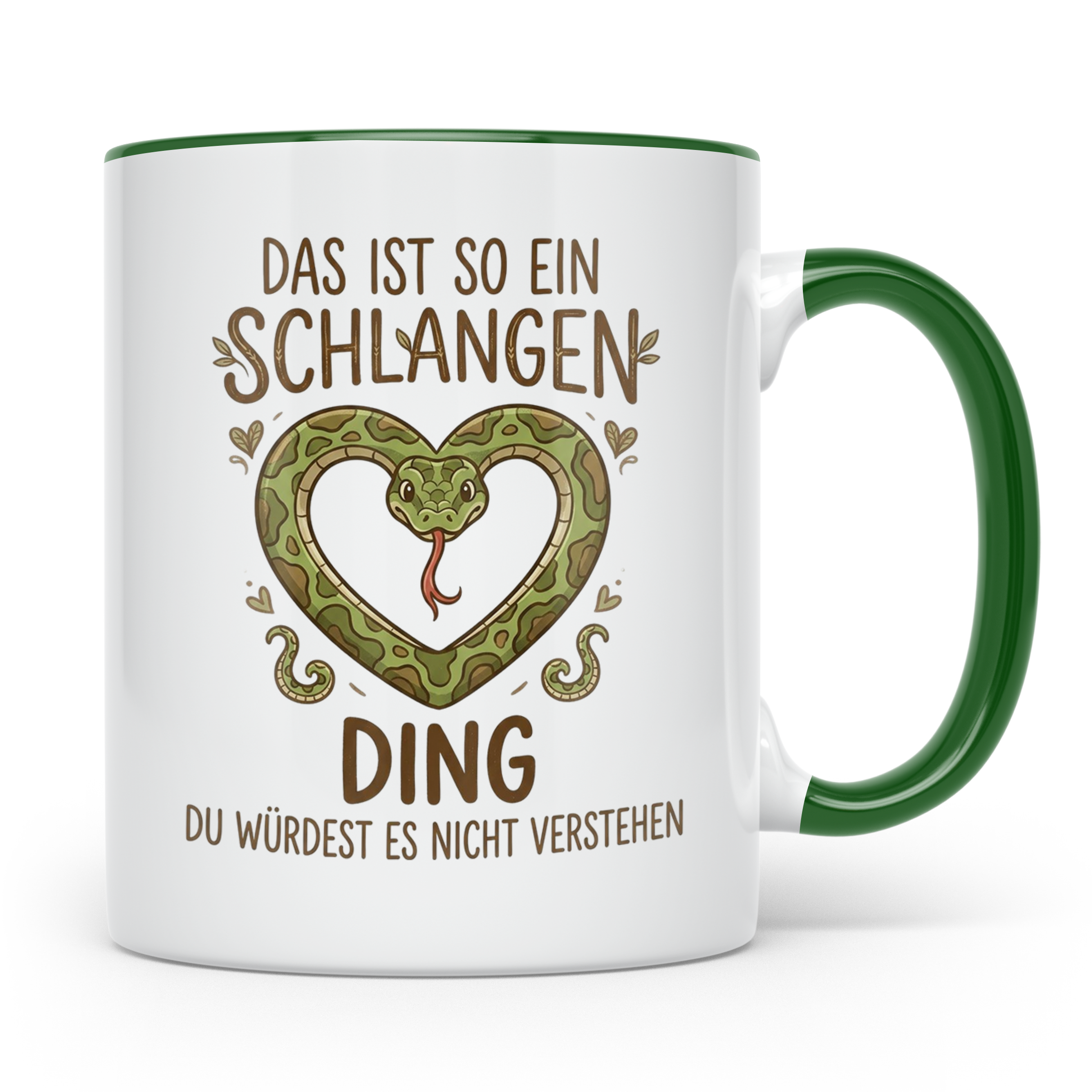 Schlangen Tasse mit Spruch, Geschenk für Schlangenhalter & T – Grün [farbe:grün]