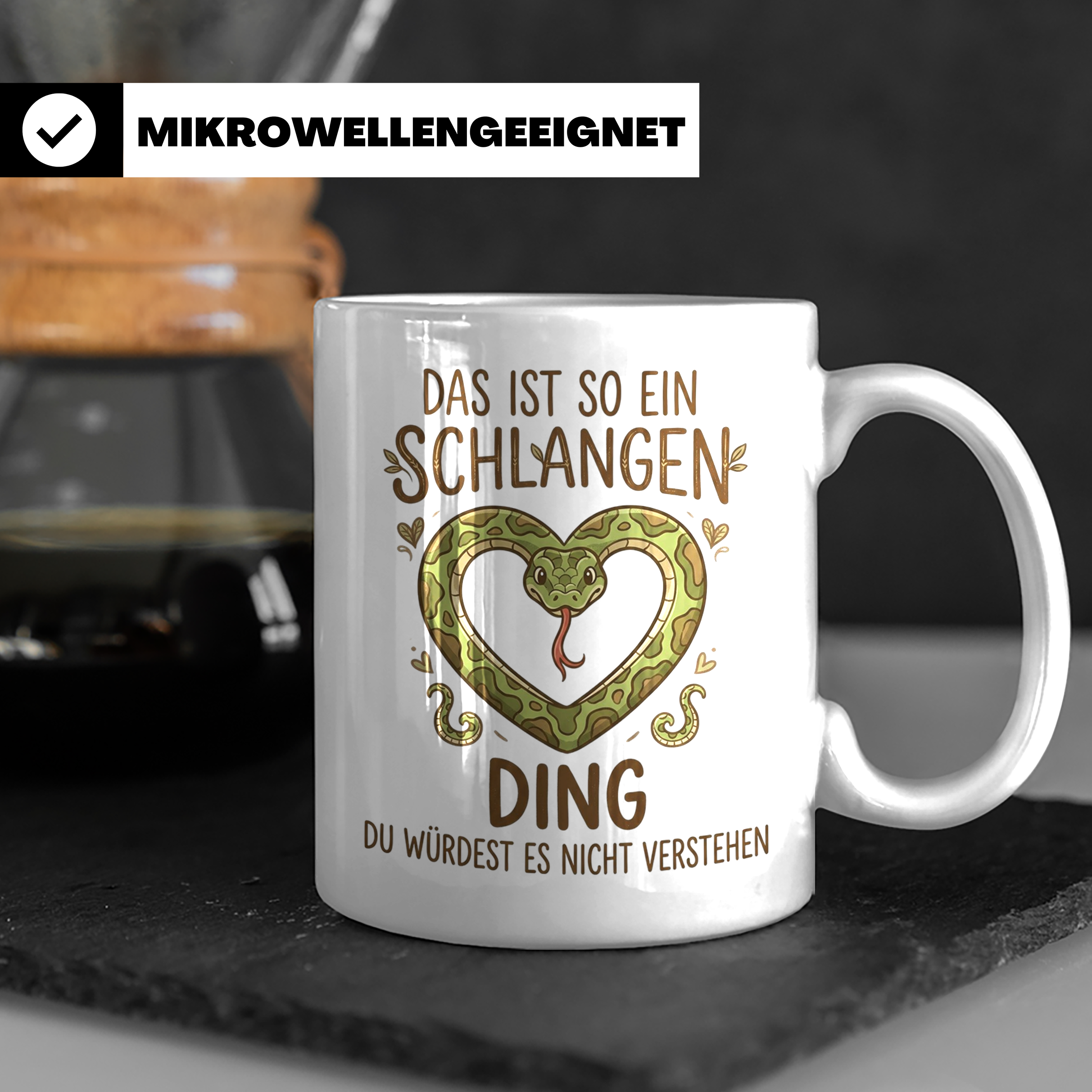 Schlangen Tasse mit Spruch, Geschenk für Schlangenhalter & T – Weiß [farbe:weiß]