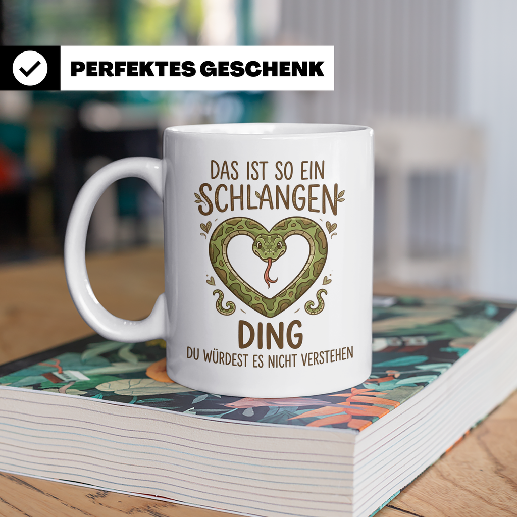 Schlangen Tasse mit Spruch, Geschenk für Schlangenhalter & T – Weiß [farbe:weiß]