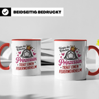Feuerwehr Prinzessin Tasse-Vergiss Krönchen! - Feuerwehrhelm-Mädchen, Schutzhelm Feuerwehrfrau Geschenkidee-Berufsfeuerwehr-Ehrenamt