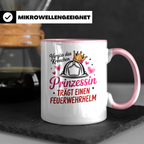 Feuerwehr Prinzessin Tasse-Vergiss Krönchen! - Feuerwehrhelm-Mädchen, Schutzhelm Feuerwehrfrau Geschenkidee-Berufsfeuerwehr-Ehrenamt
