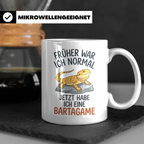Bartagame Tasse mit Spruch Früher normal. Lustiges Geschenk  – Weiß [farbe:weiß]