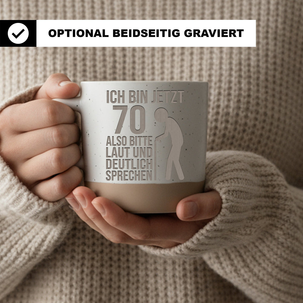 70. Geburtstag Tasse Laut Deutlich Sprechen - Lustiges Geschenk fuer R – Bild 2