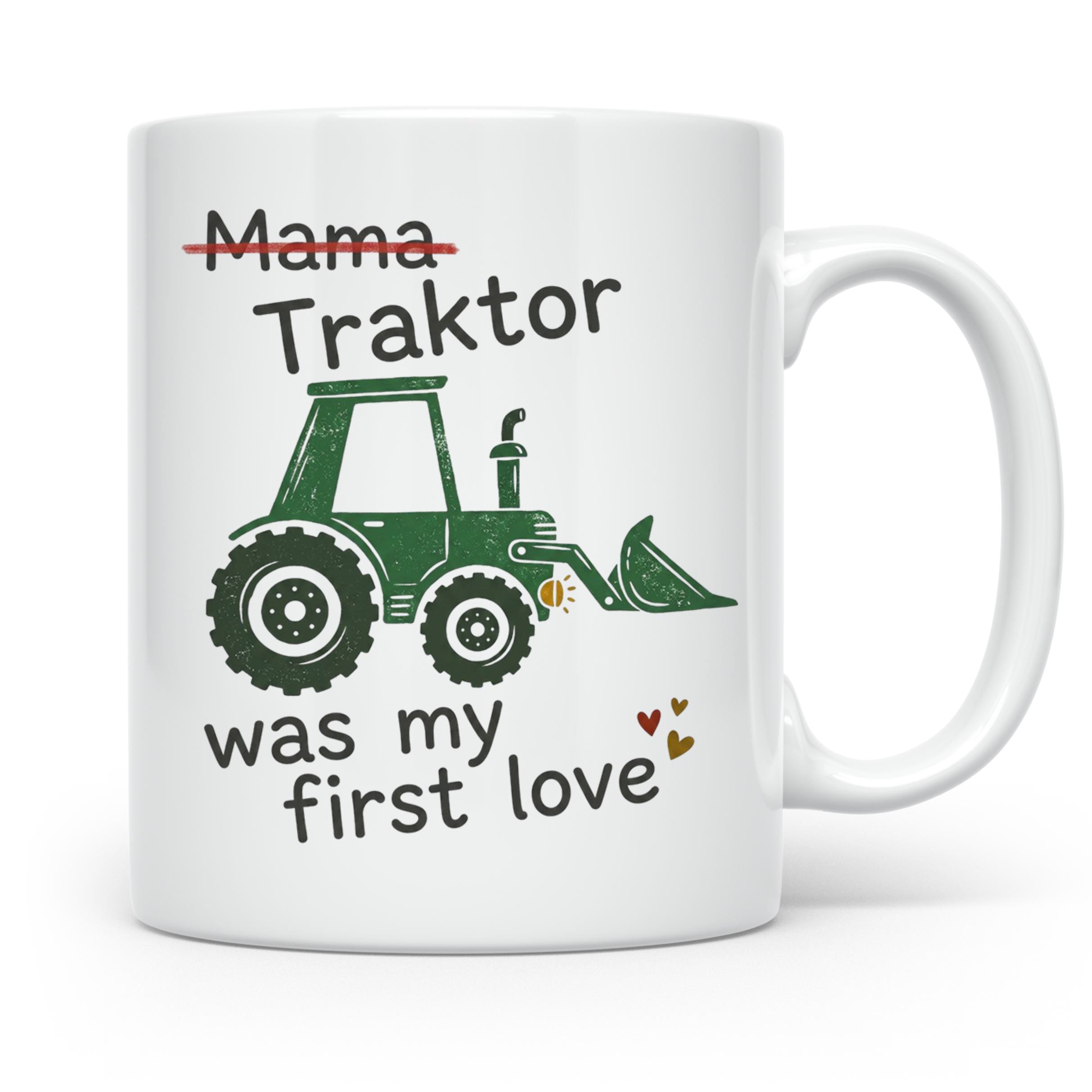 Traktor Tasse mit Spruch Mama Traktor was my first love | lu – Weiß [farbe:weiß]