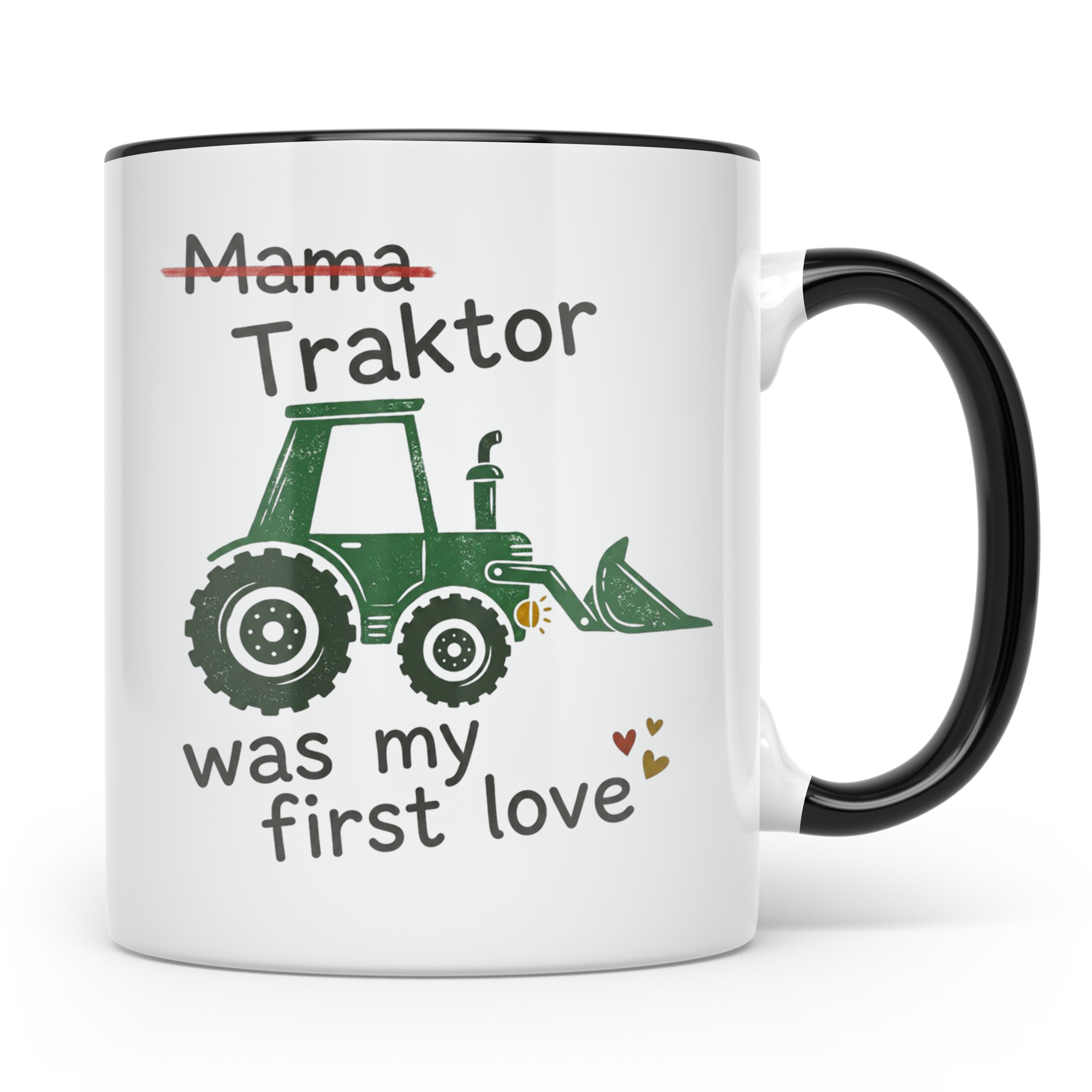 Traktor Tasse mit Spruch Mama Traktor was my first love | lu – Schwarz [farbe:schwarz]