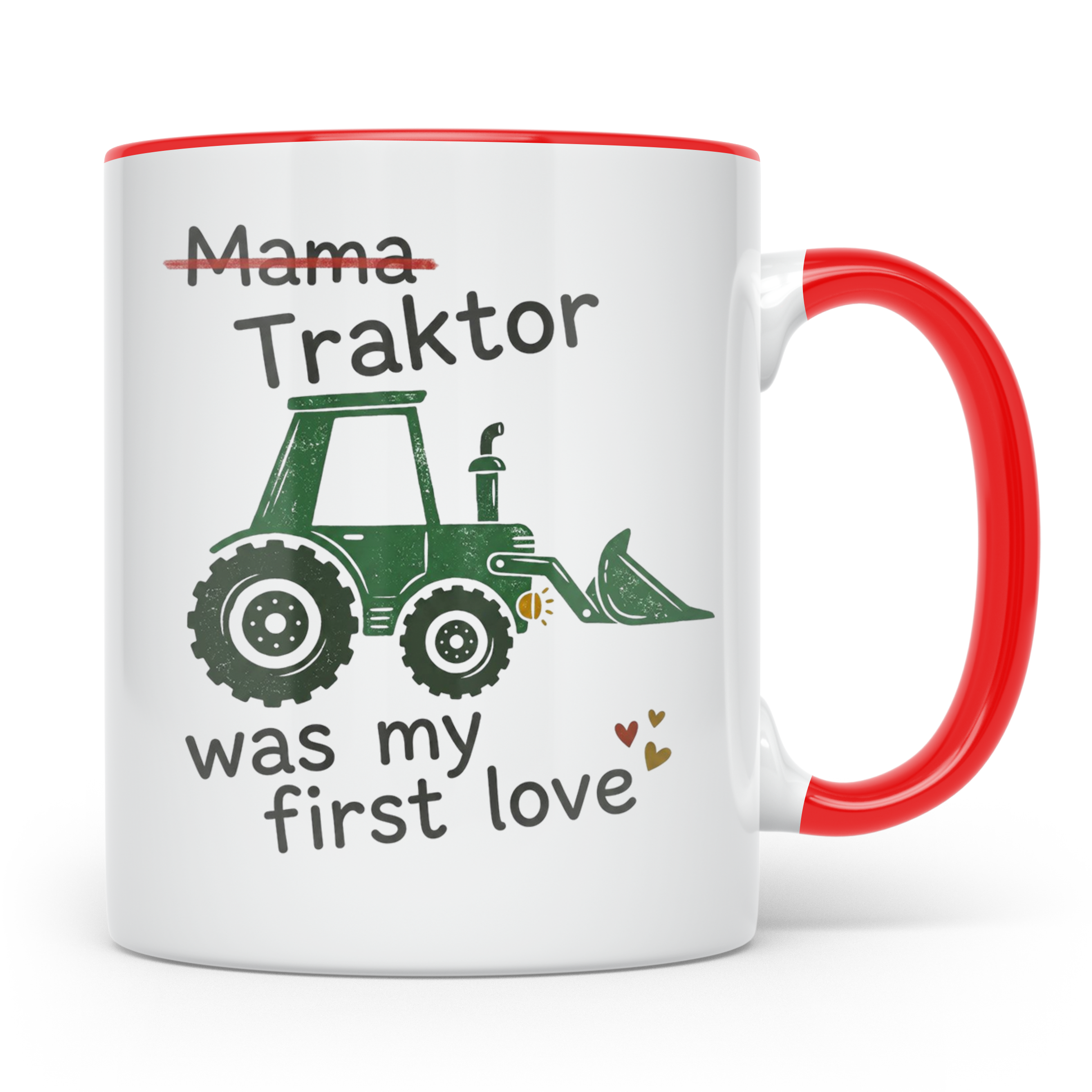 Traktor Tasse mit Spruch Mama Traktor was my first love | lu – Rot [farbe:rot]
