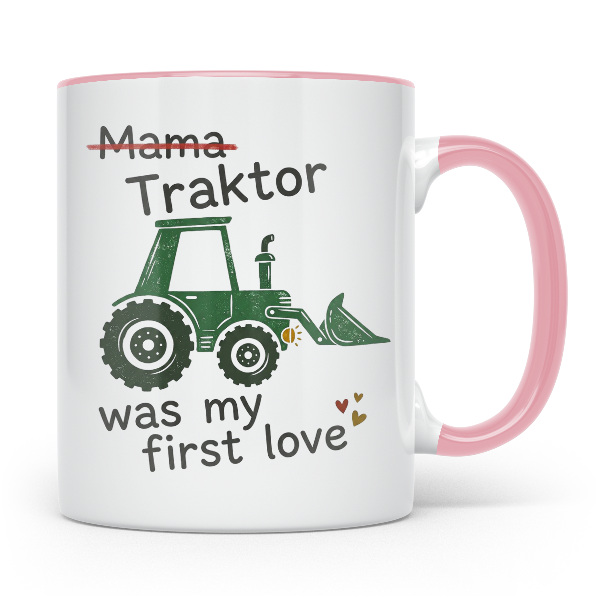 Traktor Tasse mit Spruch Mama Traktor was my first love | lu – Rosa [farbe:rosa]