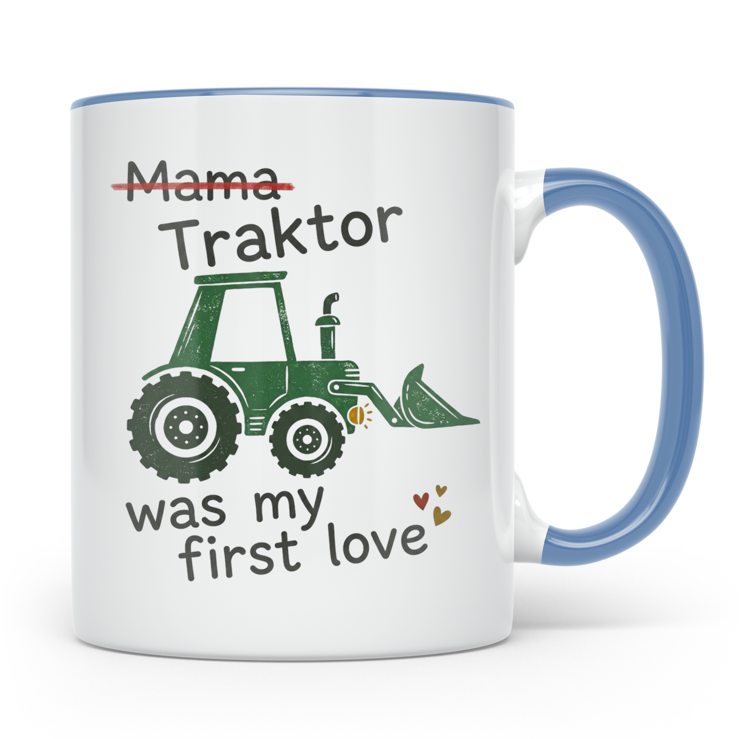 Traktor Tasse mit Spruch Mama Traktor was my first love | lu – Blau [farbe:blau]