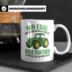 Traktor Tasse mit Spruch Mir egal außer Traktoren | Geschenk – Weiß [farbe:weiß]