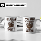 Nachtschicht Tasse mit Spruch Schlafen ist für Anfänger, Kaf – Weiß [farbe:weiß]