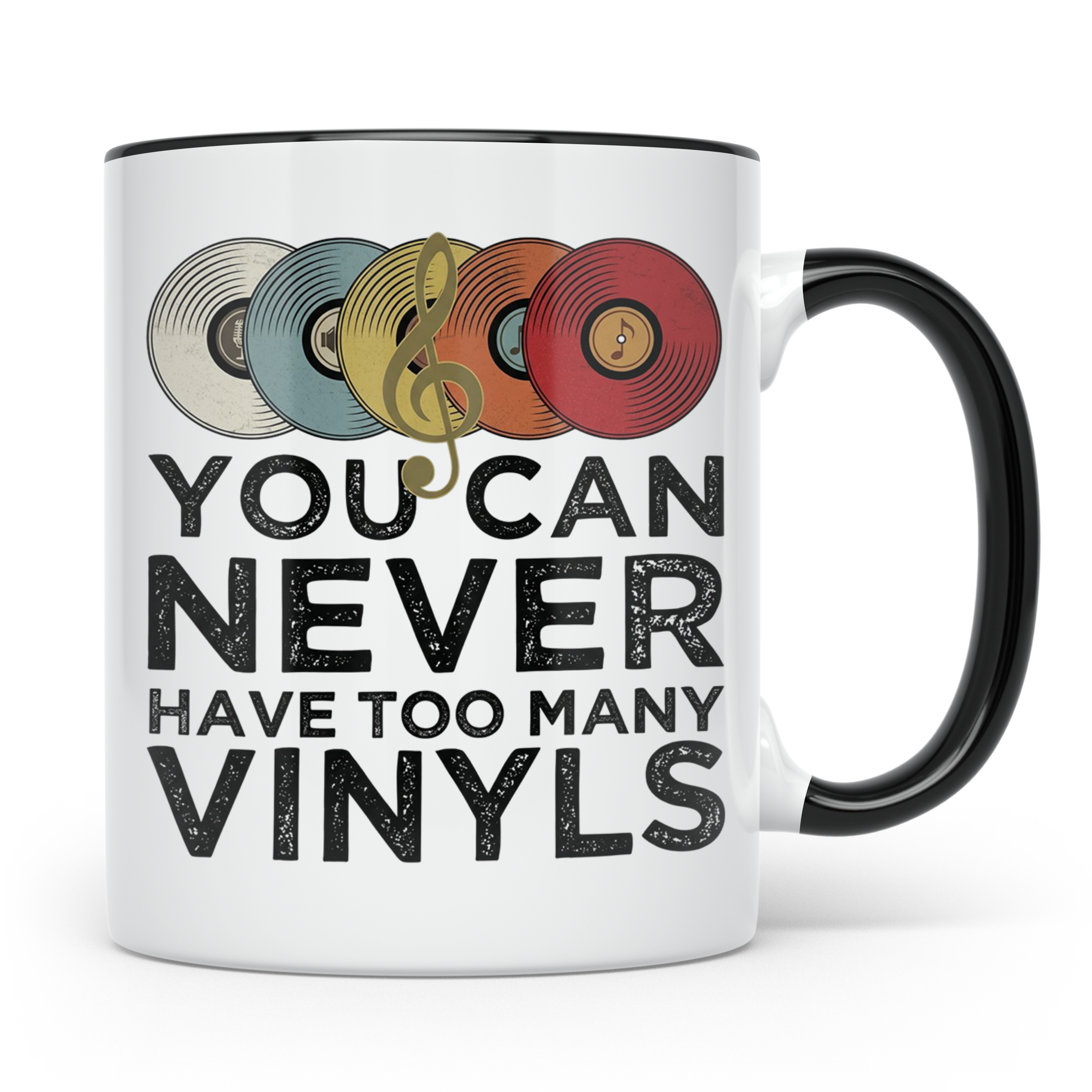Schallplatten Sammler Tasse mit Spruch für Vinyl Liebhaber,  – Schwarz [farbe:schwarz]