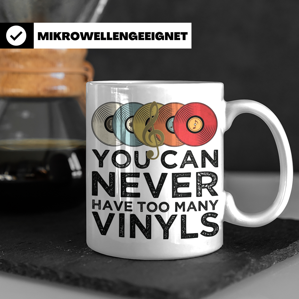 Schallplatten Sammler Tasse mit Spruch für Vinyl Liebhaber,  – Weiß [farbe:weiß]