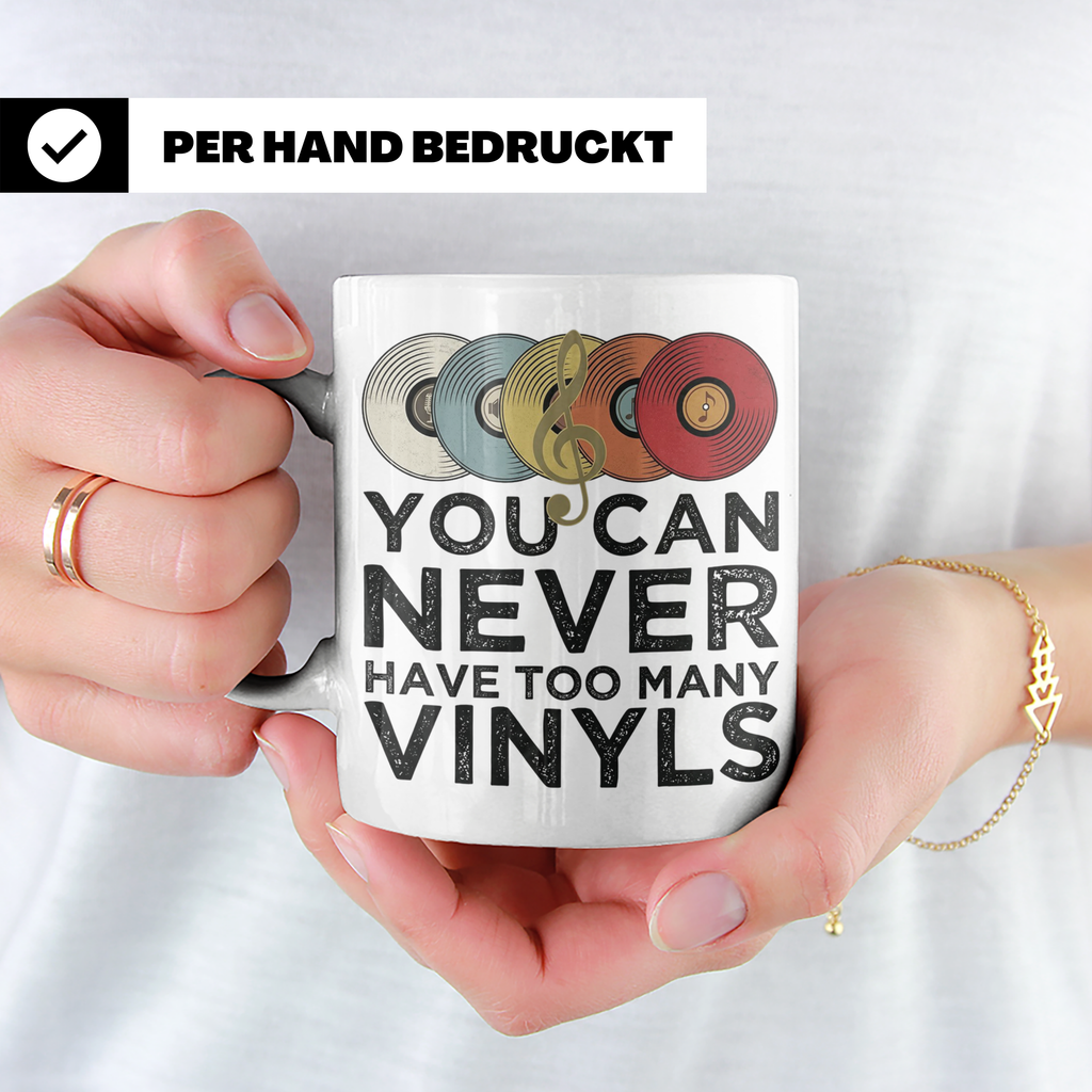 Schallplatten Sammler Tasse mit Spruch für Vinyl Liebhaber,  – Weiß [farbe:weiß]