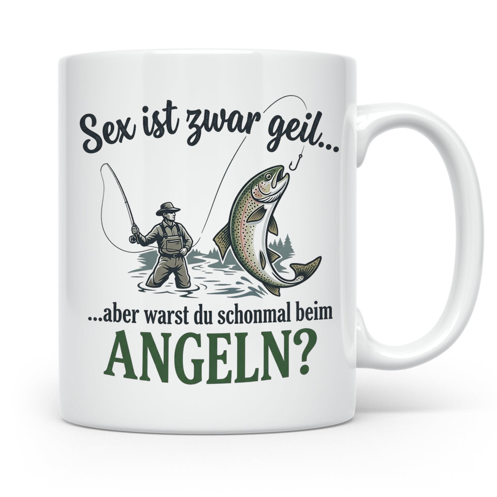 Angler Tasse mit lustigem Spruch Sex ist geil Angeln. Gesche – Weiß [farbe:weiß]