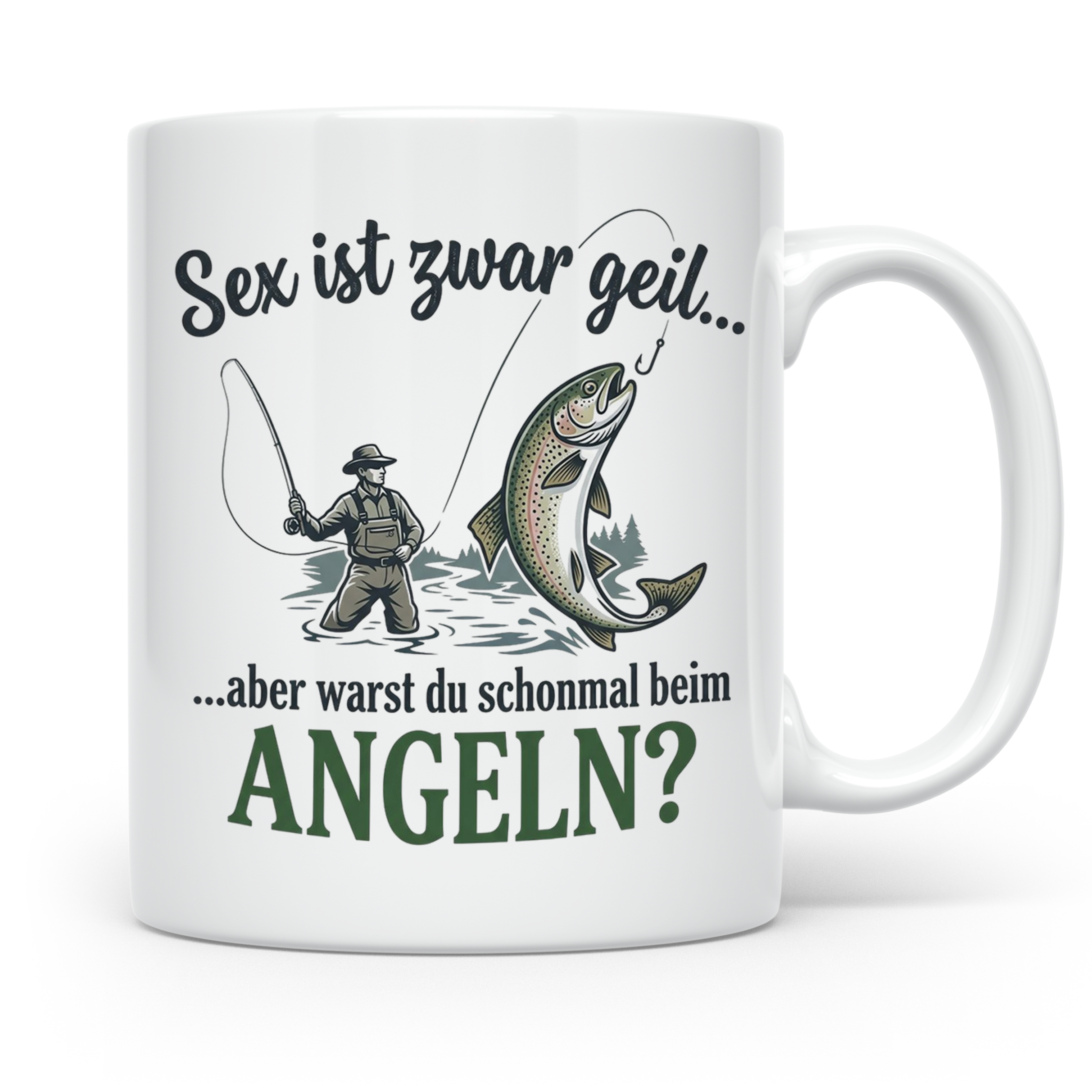 Angler Tasse mit lustigem Spruch Sex ist geil Angeln. Gesche – Weiß [farbe:weiß]