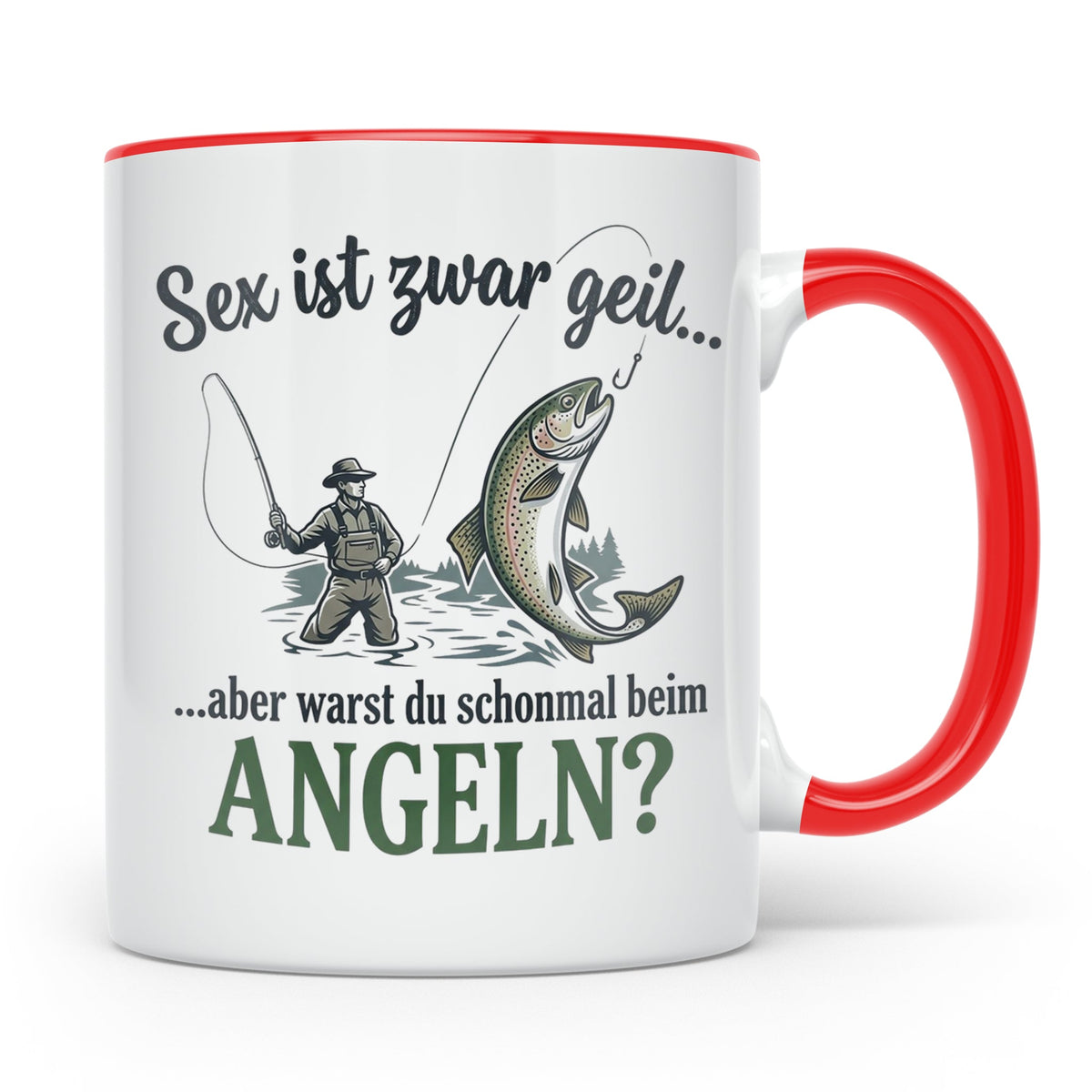 Angler Tasse mit lustigem Spruch Sex ist geil Angeln. Gesche – Rot [farbe:rot]