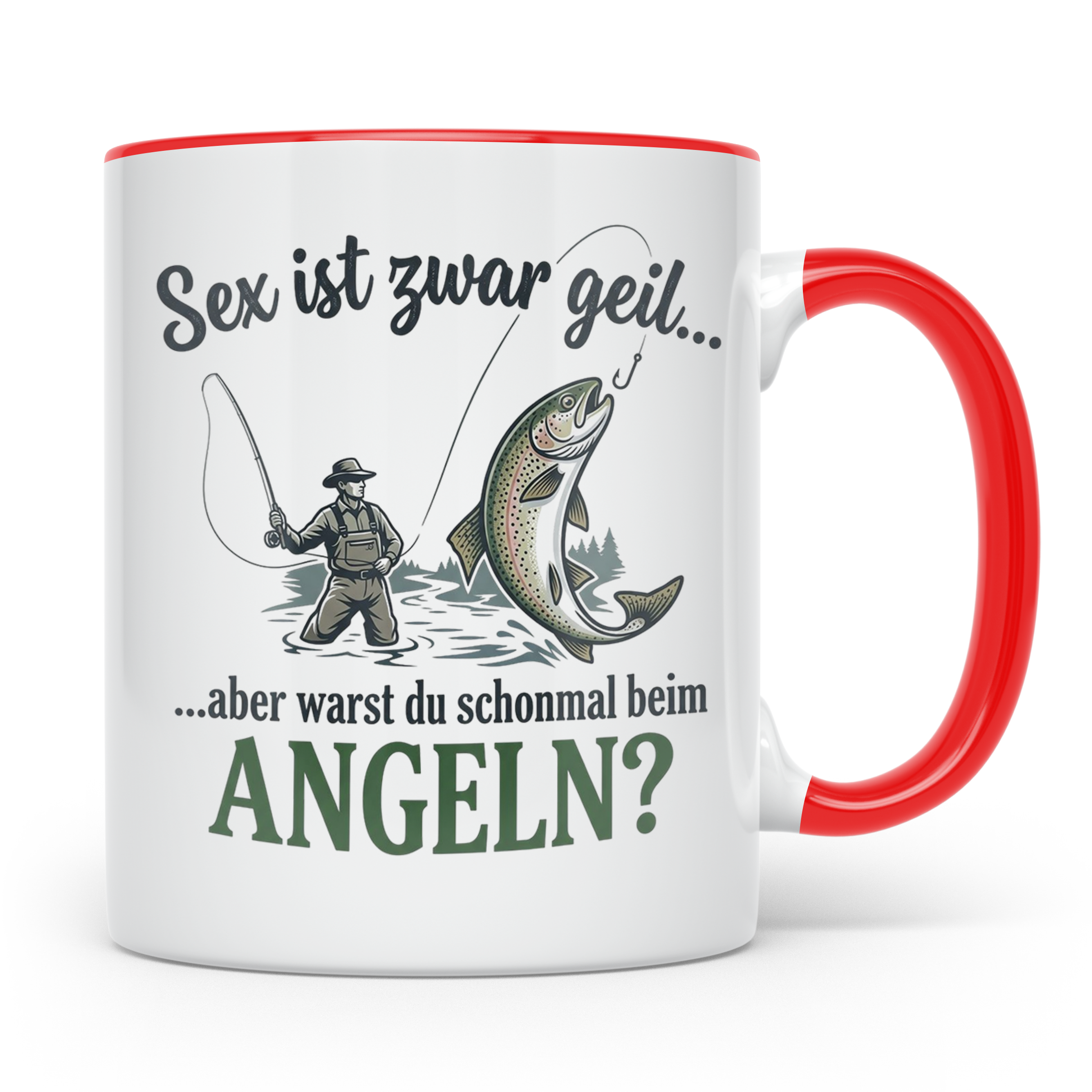 Angler Tasse mit lustigem Spruch Sex ist geil Angeln. Gesche – Rot [farbe:rot]