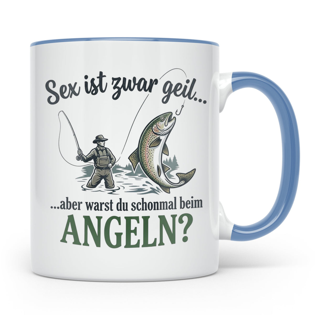 Angler Tasse mit lustigem Spruch Sex ist geil Angeln. Gesche – Blau [farbe:blau]