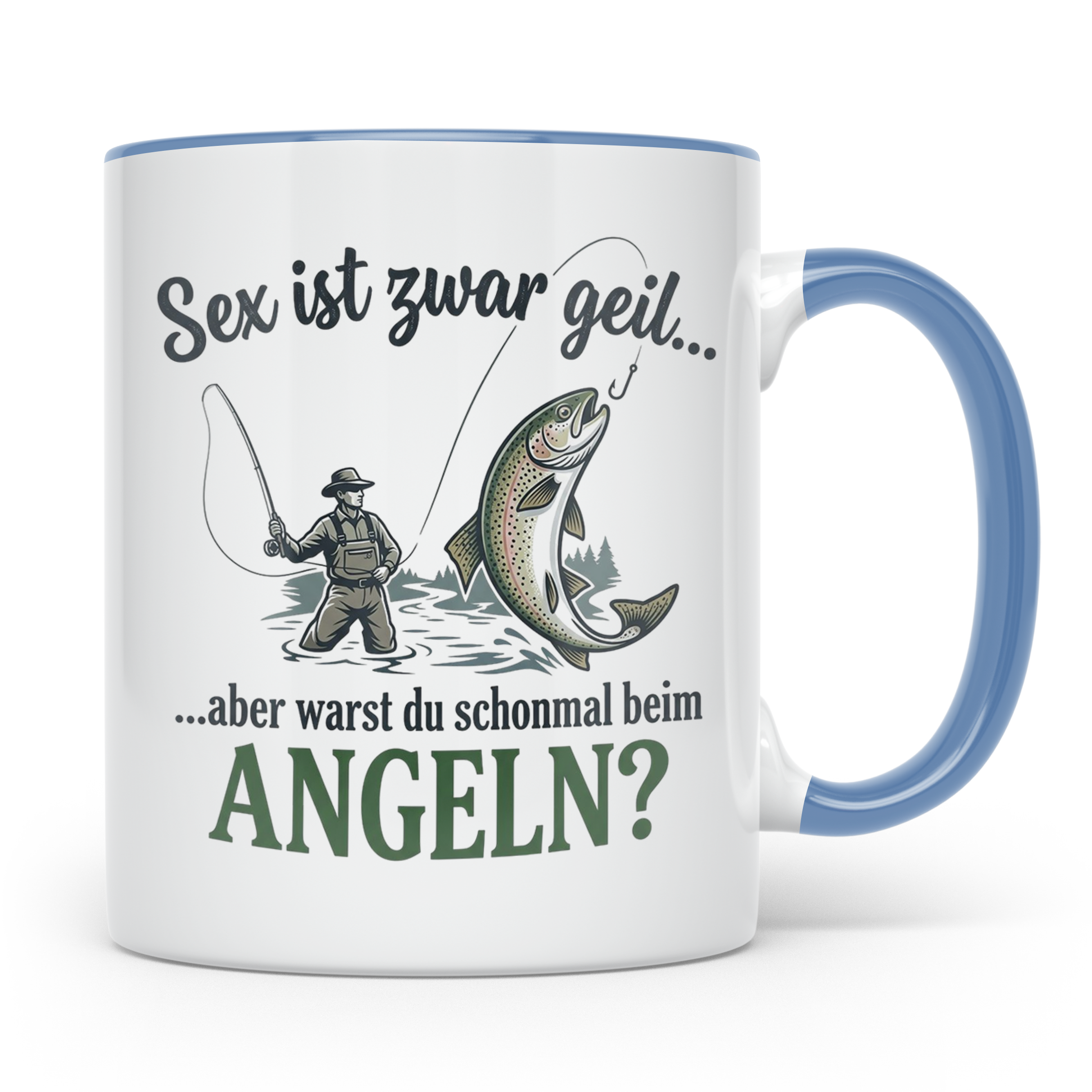 Angler Tasse mit lustigem Spruch Sex ist geil Angeln. Gesche – Blau [farbe:blau]