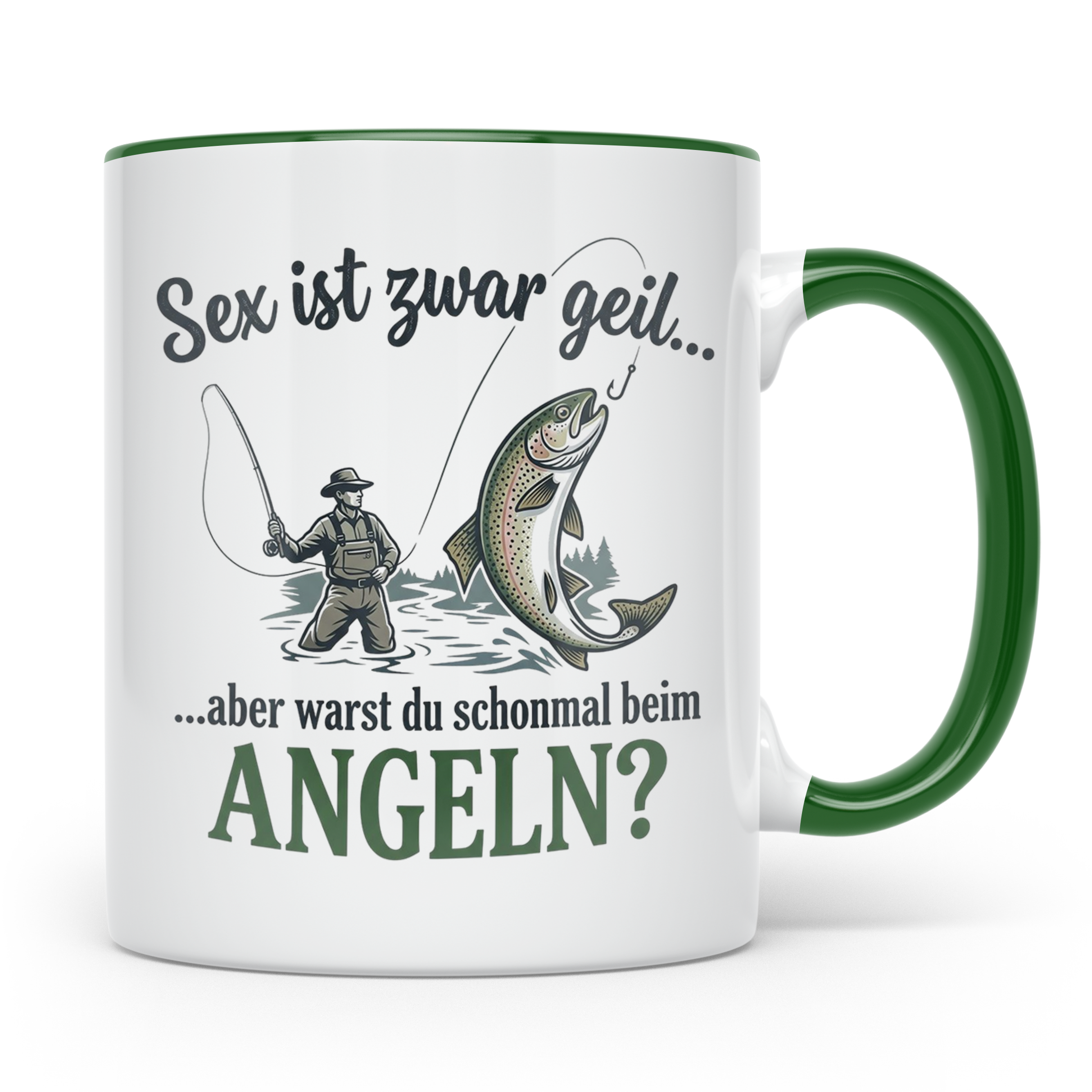 Angler Tasse mit lustigem Spruch Sex ist geil Angeln. Gesche – Grün [farbe:grün]