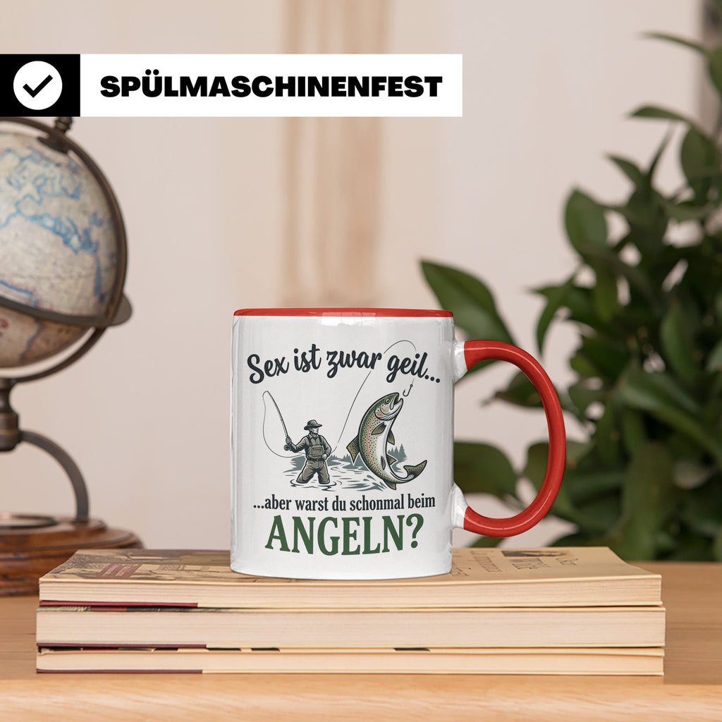Angler Tasse mit lustigem Spruch Sex ist geil Angeln. Gesche – Rot [farbe:rot]