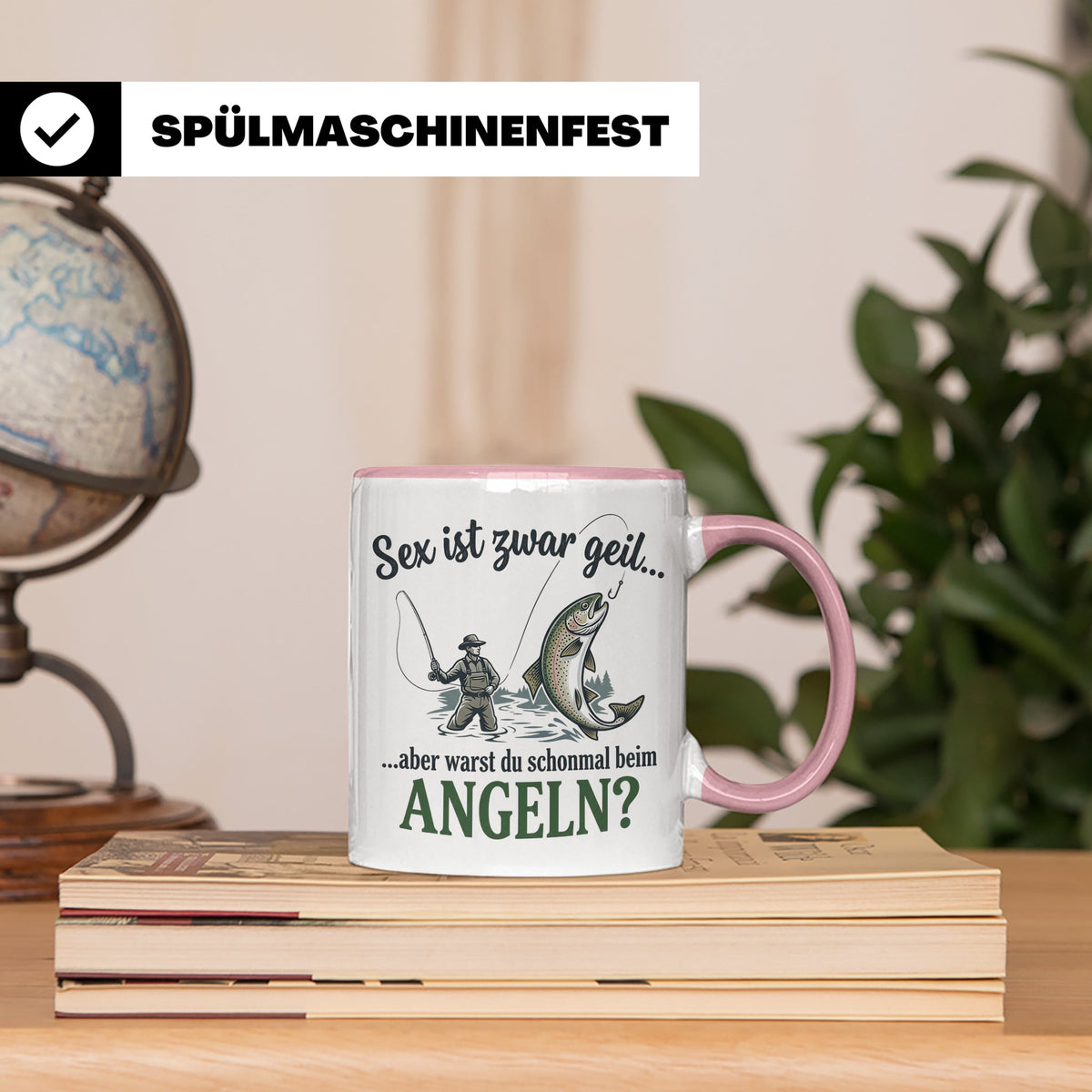 Angler Tasse mit lustigem Spruch Sex ist geil Angeln. Gesche – Rosa [farbe:rosa]