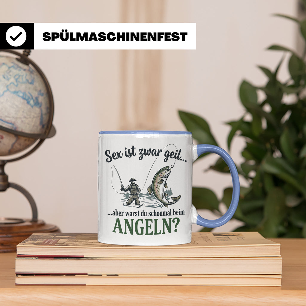 Angler Tasse mit lustigem Spruch Sex ist geil Angeln. Gesche – Blau [farbe:blau]