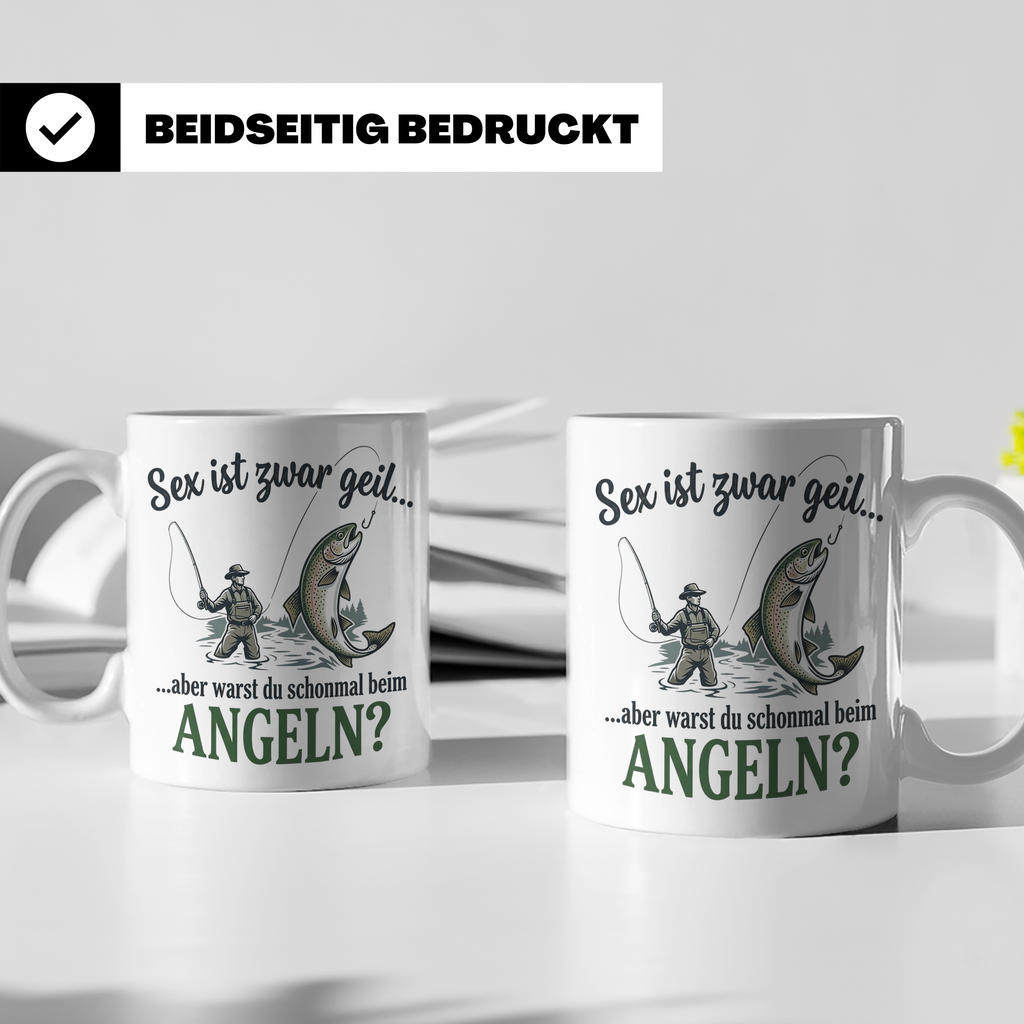 Angler Tasse mit lustigem Spruch Sex ist geil Angeln. Gesche – Weiß [farbe:weiß]