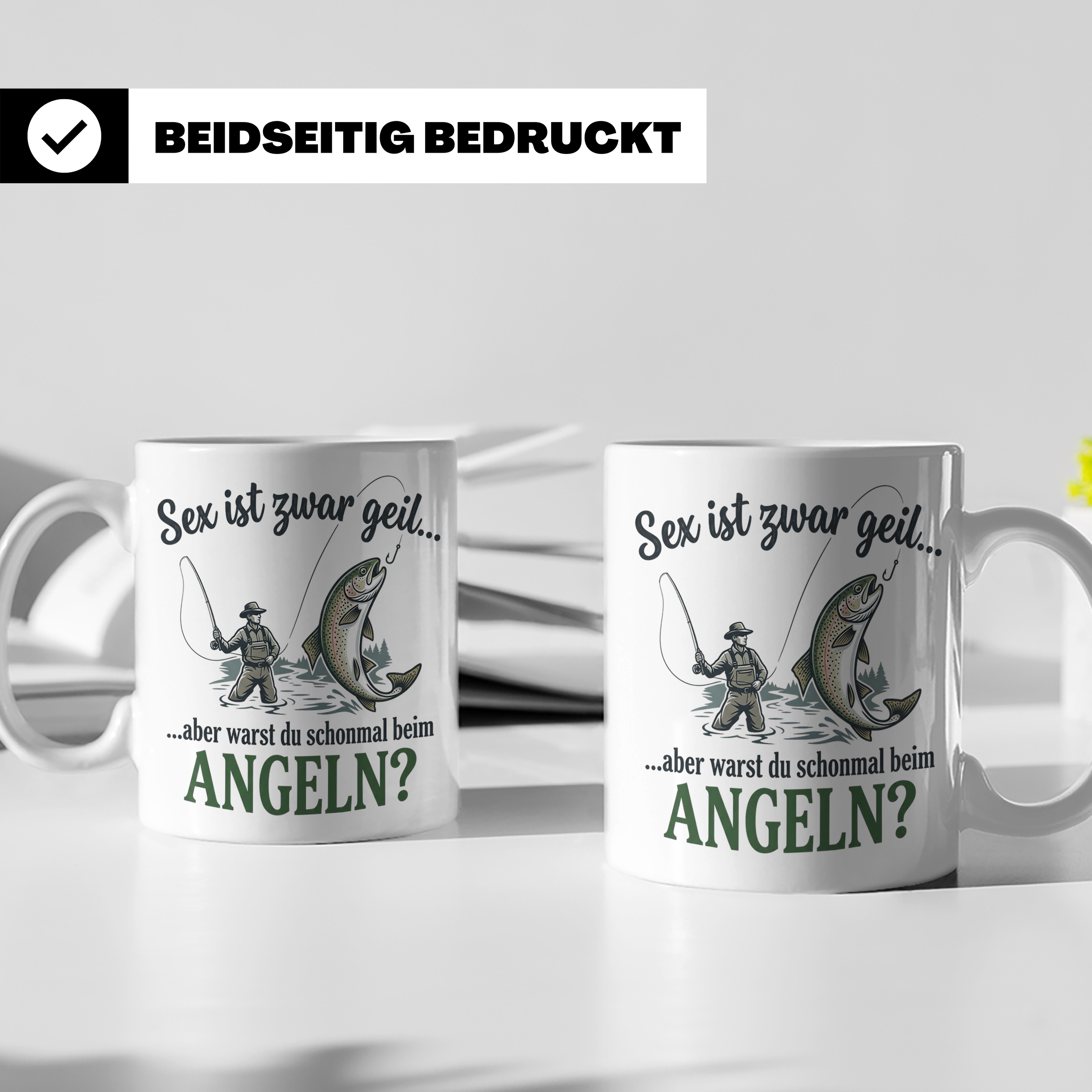 Angler Tasse mit lustigem Spruch Sex ist geil Angeln. Gesche – Weiß [farbe:weiß]