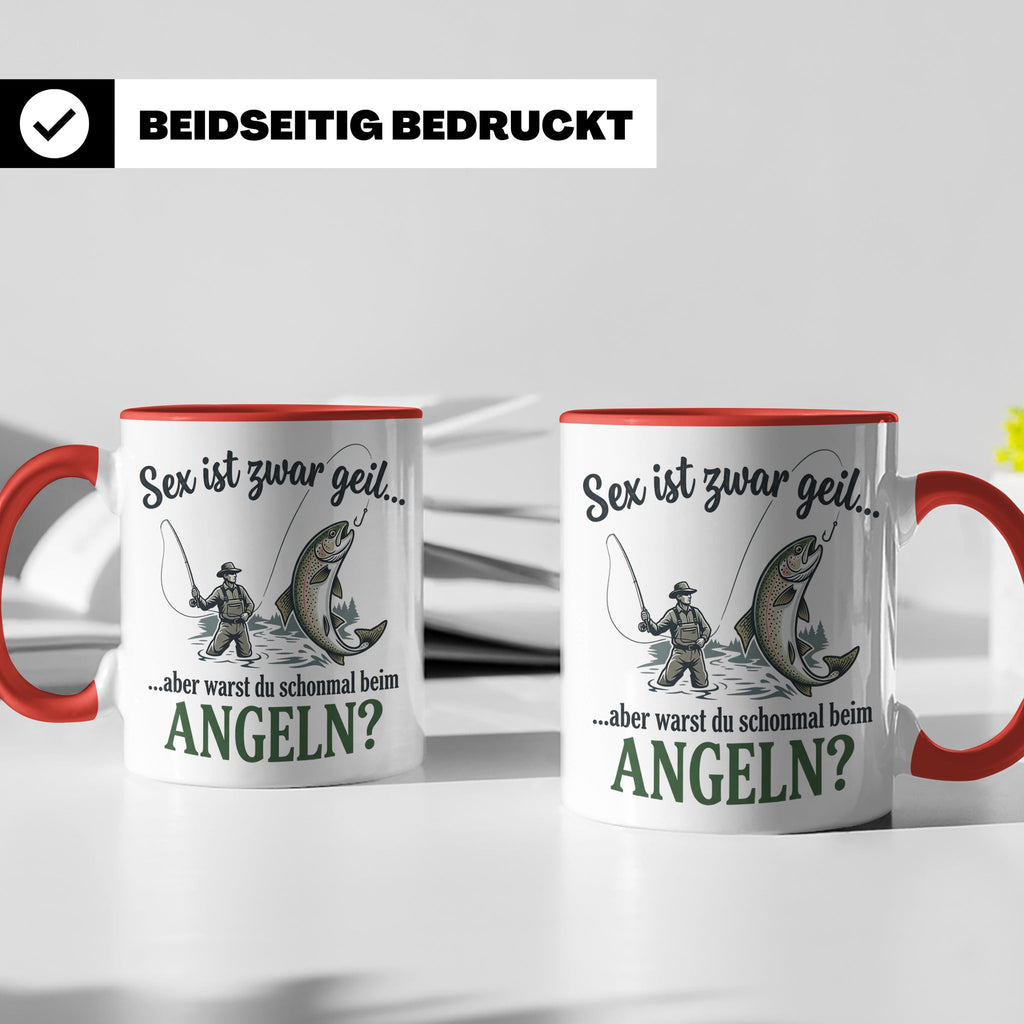 Angler Tasse mit lustigem Spruch Sex ist geil Angeln. Gesche – Rot [farbe:rot]