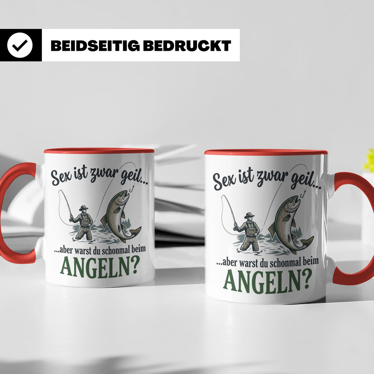 Angler Tasse mit lustigem Spruch Sex ist geil Angeln. Gesche – Rot [farbe:rot]