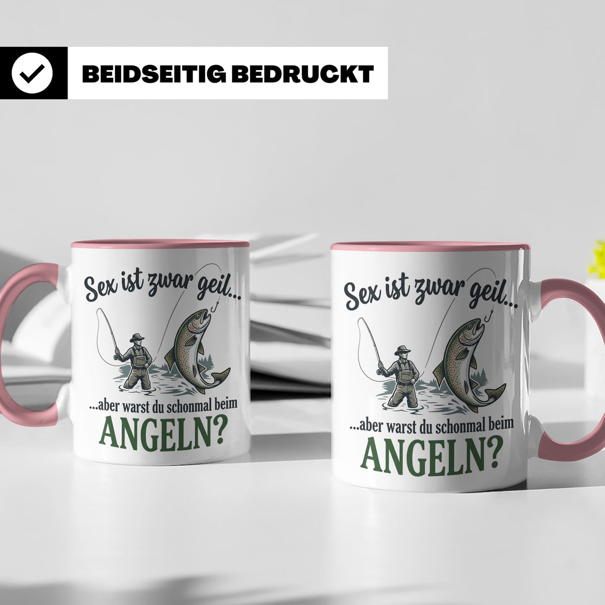 Angler Tasse mit lustigem Spruch Sex ist geil Angeln. Gesche – Rosa [farbe:rosa]