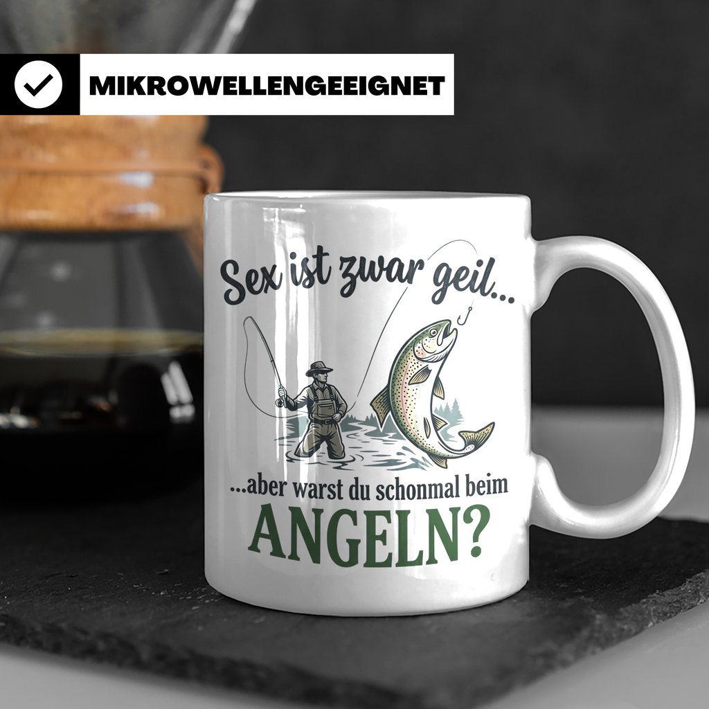 Angler Tasse mit lustigem Spruch Sex ist geil Angeln. Gesche – Weiß [farbe:weiß]