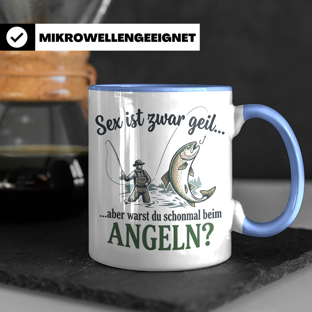 Angler Tasse mit lustigem Spruch Sex ist geil Angeln. Gesche – Blau [farbe:blau]
