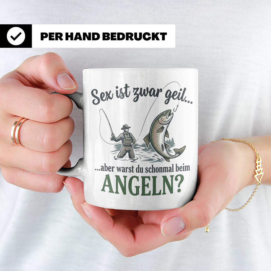 Angler Tasse mit lustigem Spruch Sex ist geil Angeln. Gesche – Weiß [farbe:weiß]