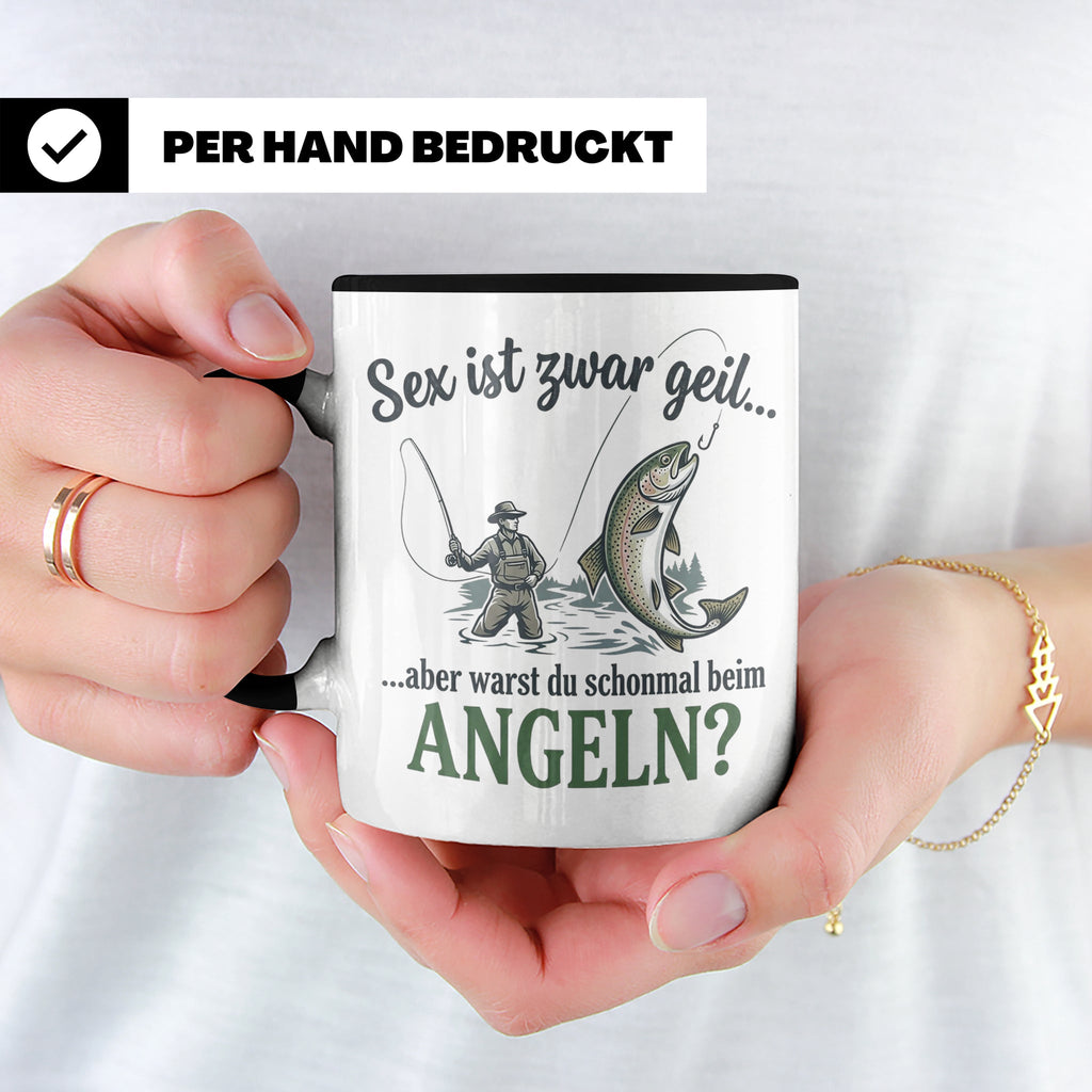 Angler Tasse mit lustigem Spruch Sex ist geil Angeln. Gesche – Schwarz [farbe:schwarz]