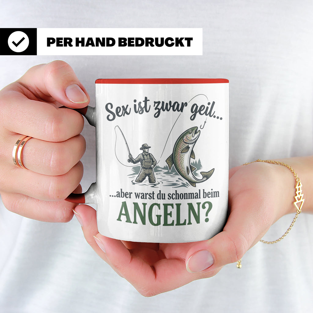 Angler Tasse mit lustigem Spruch Sex ist geil Angeln. Gesche – Rot [farbe:rot]