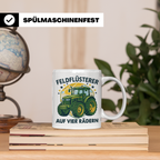 Traktor Tasse Feldflüsterer auf vier Rädern lustiger Spruch  – Weiß [farbe:weiß]