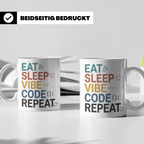 Programmierer Tasse Eat Sleep Vibe Code Repeat | Lustiger Sp – Weiß [farbe:weiß]