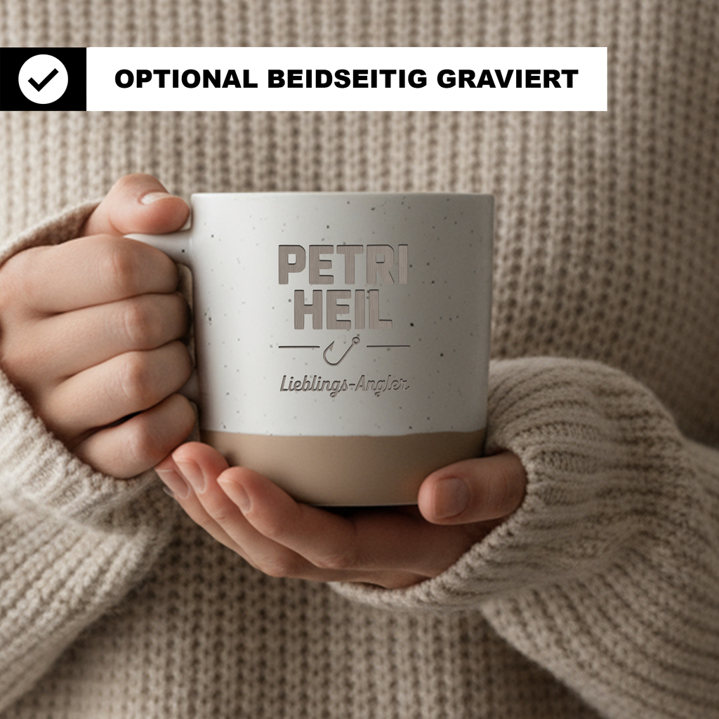 Petri Heil Tasse Geschenk Angler Fischer Hobby Angeln Geburtstag Lieblingsangler Kaffeetasse Männer Angelzubehör