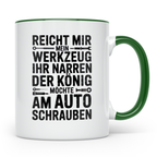 Auto Schrauber Tasse - Reicht mir mein Werkzeug König KFZ Mechaniker - Lustige Geschenkidee für Werkstatt Schrauber und Auto Liebhaber