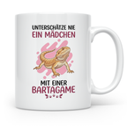 Bartagame Tasse für Mädchen & Frauen | Unterschätze nie ein  – Weiß [farbe:weiß]