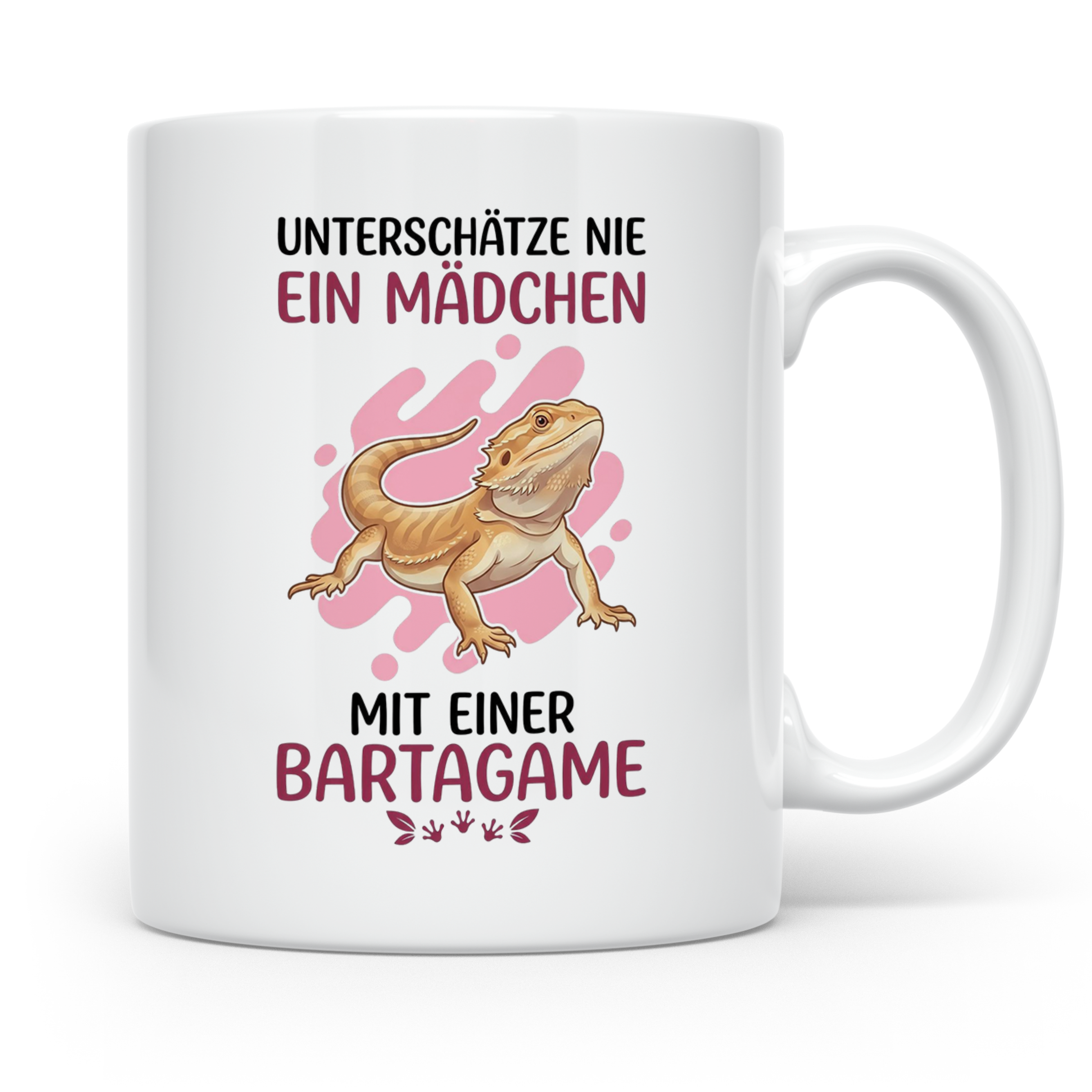 Bartagame Tasse für Mädchen & Frauen | Unterschätze nie ein  – Weiß [farbe:weiß]