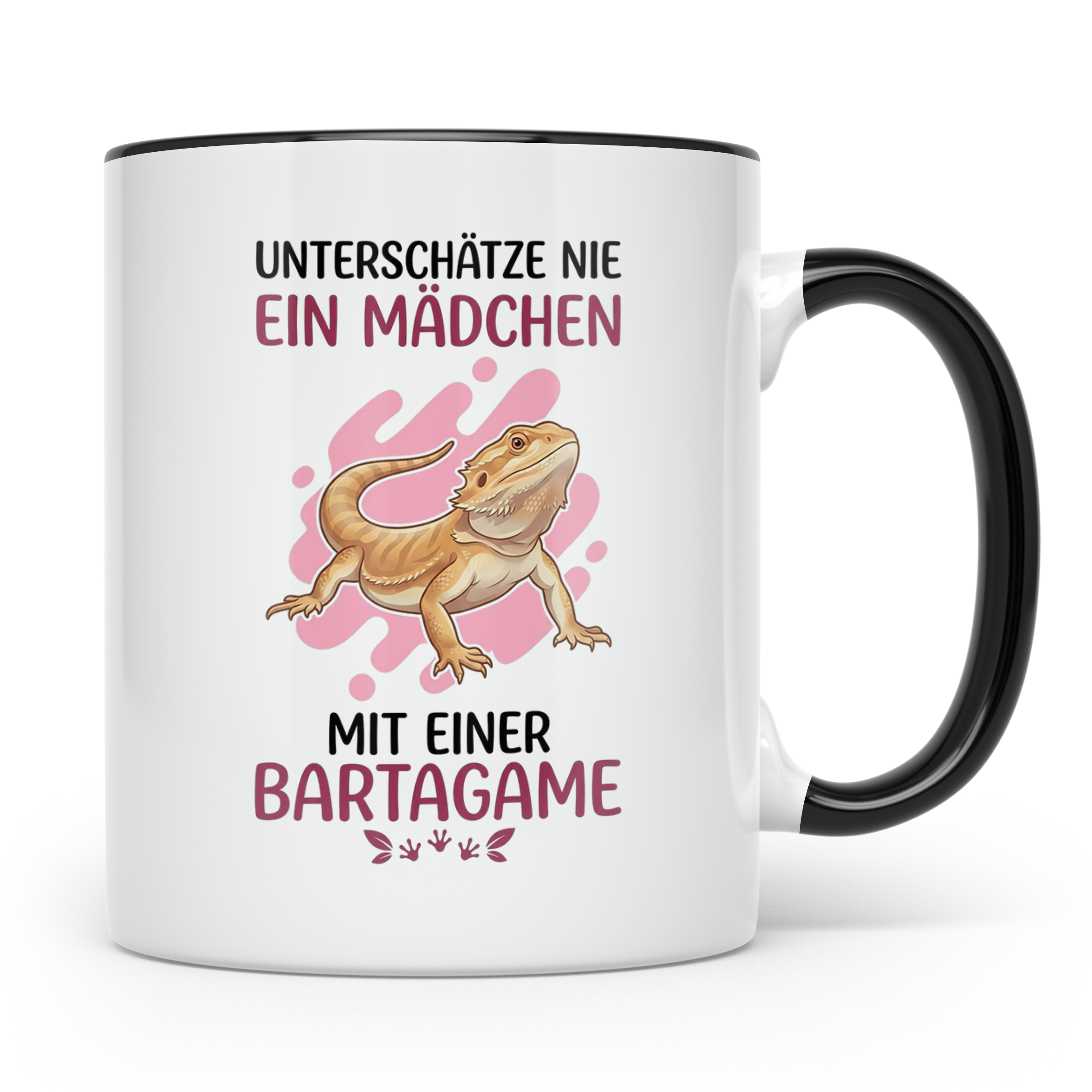 Bartagame Tasse für Mädchen & Frauen | Unterschätze nie ein  – Schwarz [farbe:schwarz]